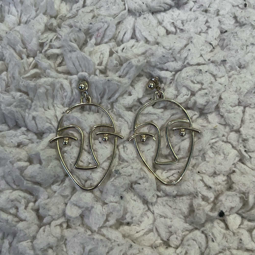 Gold plated Face Earrings